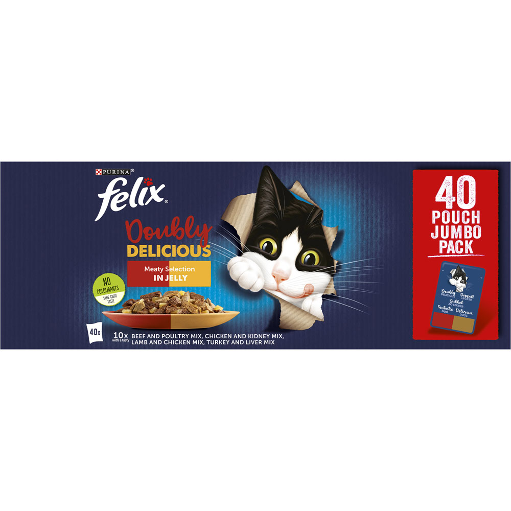 Felix Doubly Delicious Cat Food Meaty 40 x 100g   Image 8