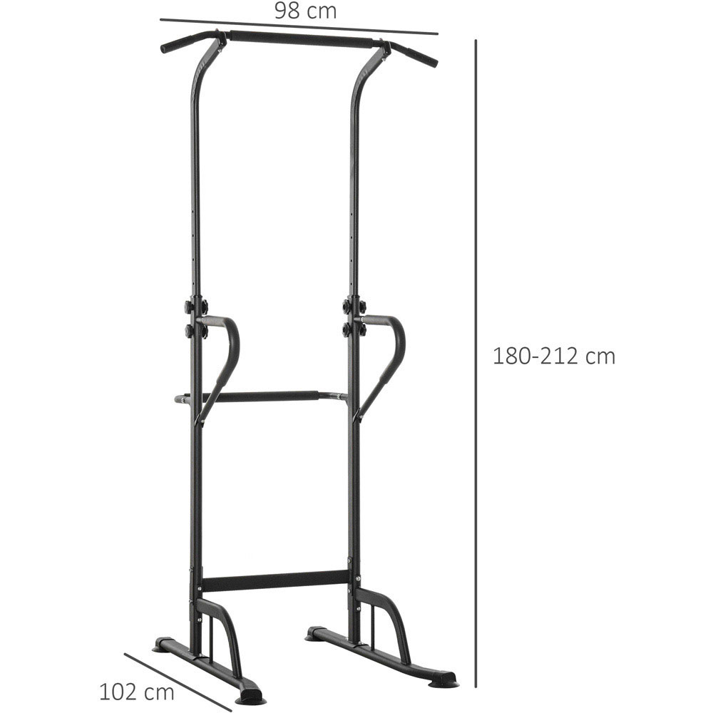 HOMCOM Multi Functional Height Adjustable Power Tower Dip Station Image 7