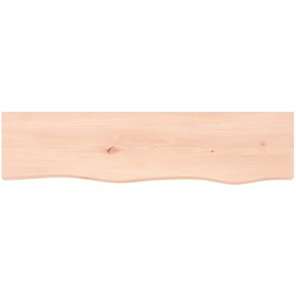 vidaXL 80cm Natural Untreated Solid Oak Wood Floating Wall Shelf Image 3