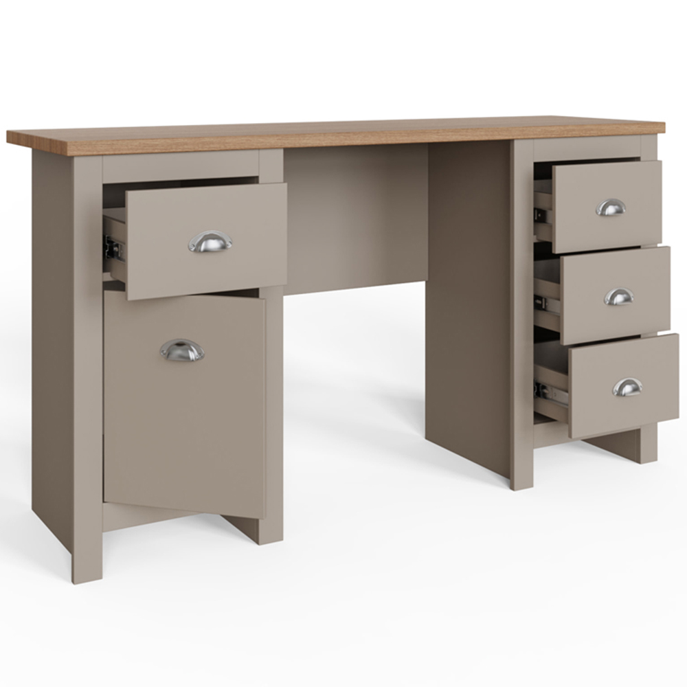 GFW Lancaster 4 Drawer Study Desk Grey Image 3