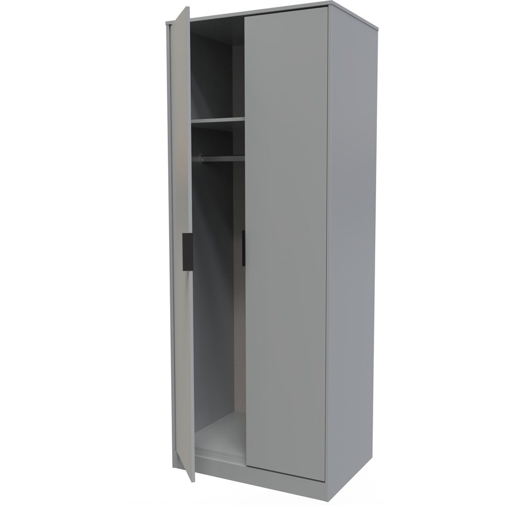 Crowndale Diego 2 Door Dusk Grey Tall Wardrobe Ready Assembled Image 4