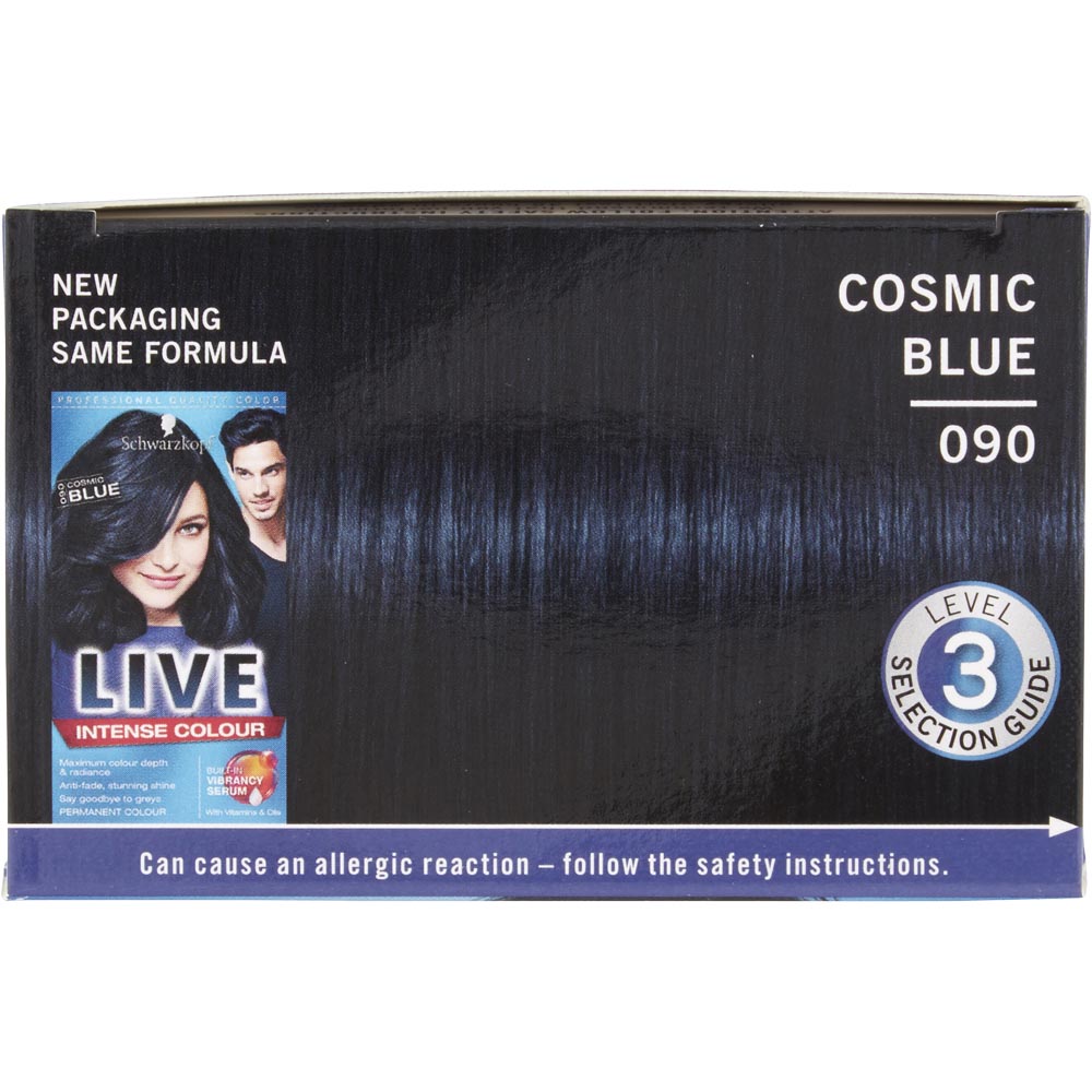 Schwarzkopf LIVE Intense Colour Cosmic Blue 090 Permanent Hair Dye | Wilko