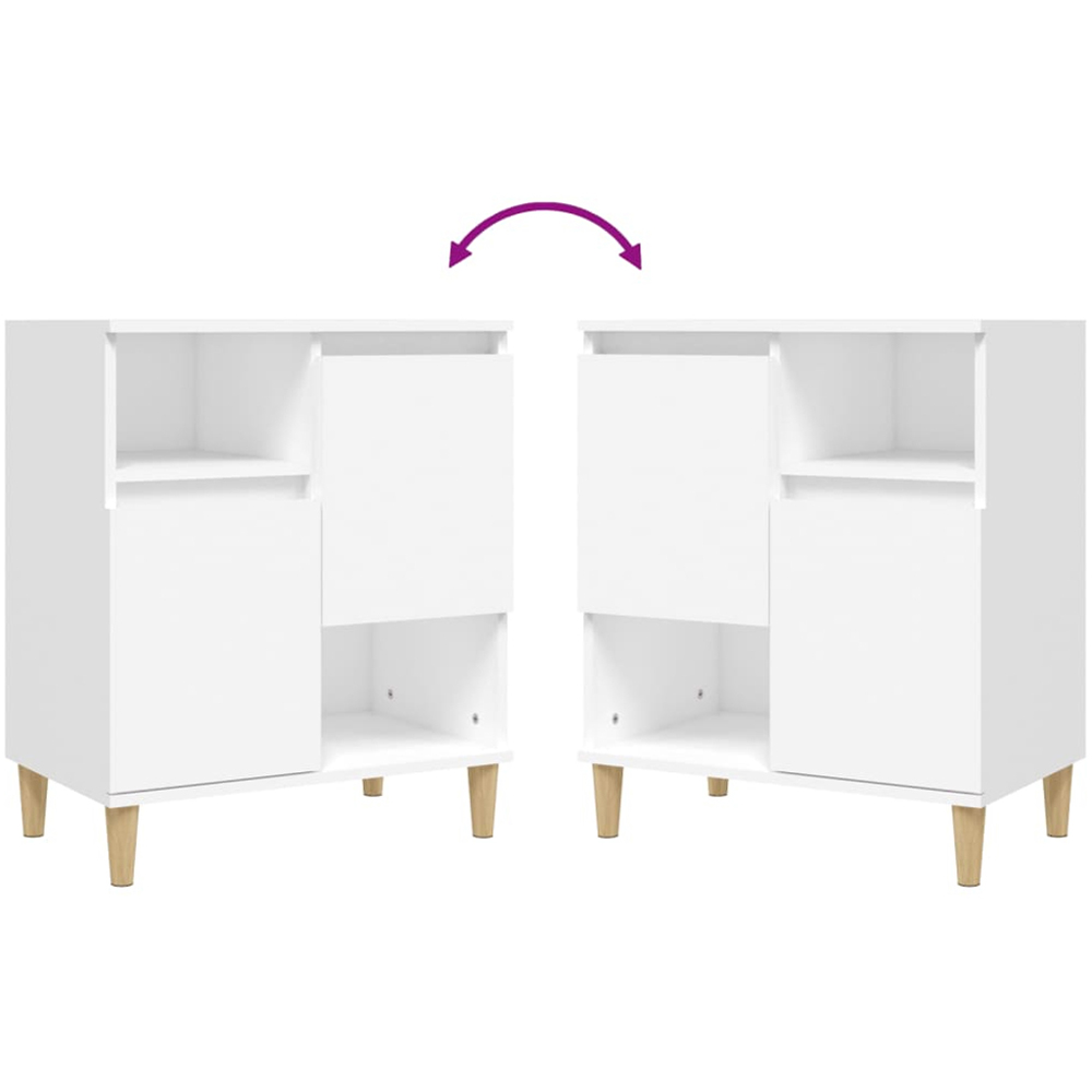 vidaXL 2 Door 2 Shelf White Sideboard Image 6