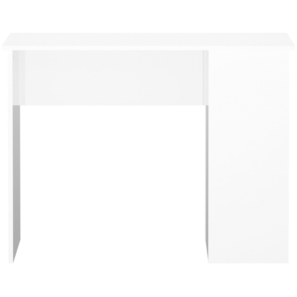 vidaXL 2 Shelf Computer Desk High Gloss White Image 4
