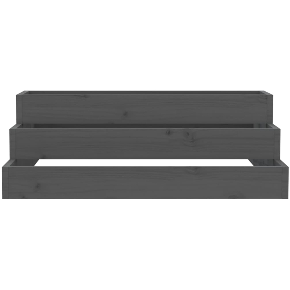 vidaXL 3-Tier Grey Solid Pine Wood Garden Planter 27 x 80 x 80cm Image 3