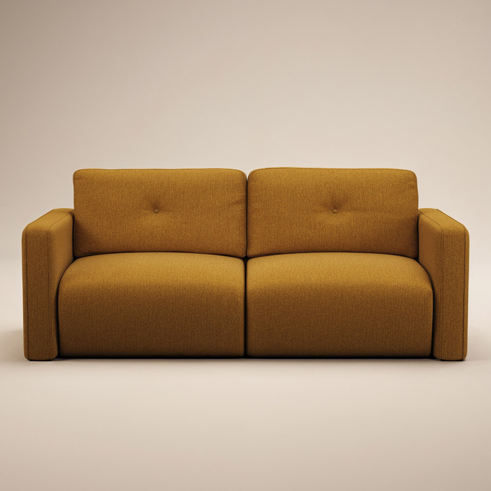 Solace+Co Wilfie 3 Seater Mustard Chenille Sofa Image 3
