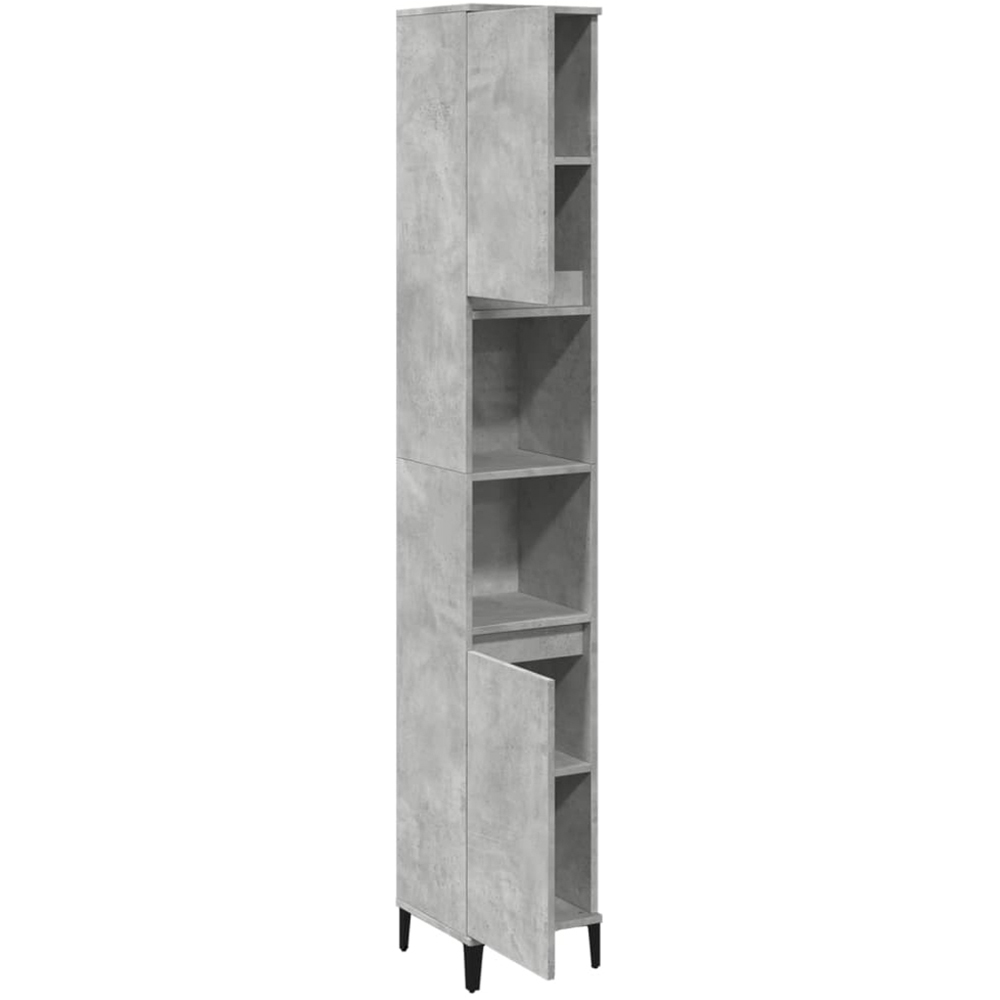 vidaXL 2 Door Grey Wood Bathroom Cabinet Image 4