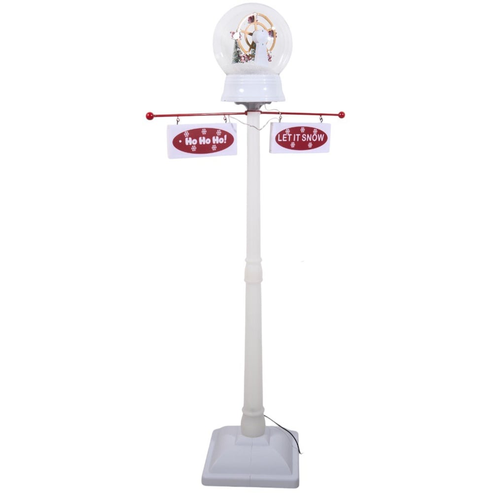 Snowing LED Christmas Lantern White Image 2