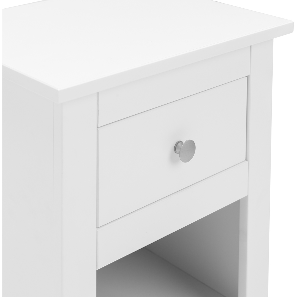 Julian Bowen Radley Single Drawer Surf White Bedside Table Image 5