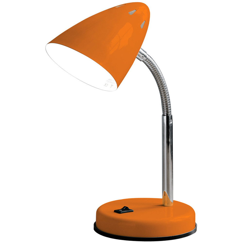 Premier Housewares Orange Gloss Desk Lamp Image 1