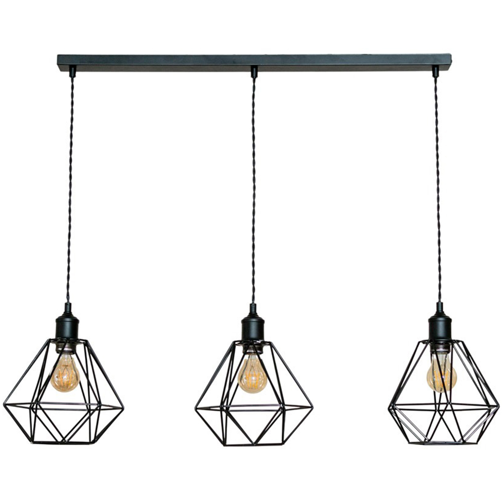 ValueLights Diablo Geometric 3 Drop Diner Bar Matte Black Ceiling LED Pendant Light Image 1