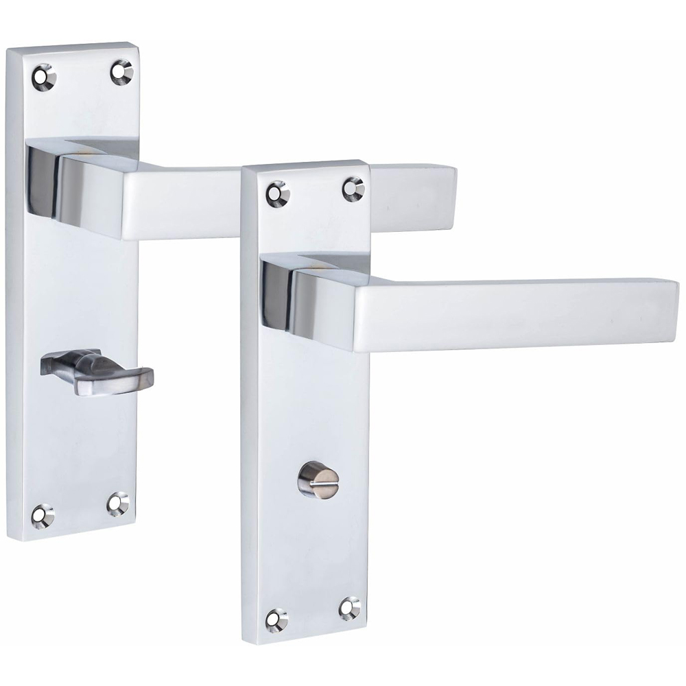 Golden Grace Silver Victorian Straight Delta Bathroom Door Handle 64mm 150 x 40mm Image 2