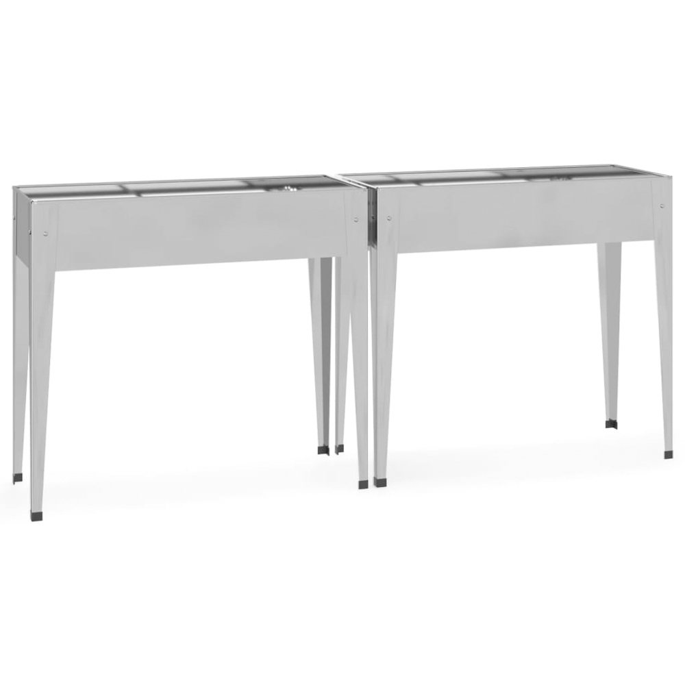 vidaXL Silver Steel Garden Planter 90 x 100.5 x 40.5cm Image 2
