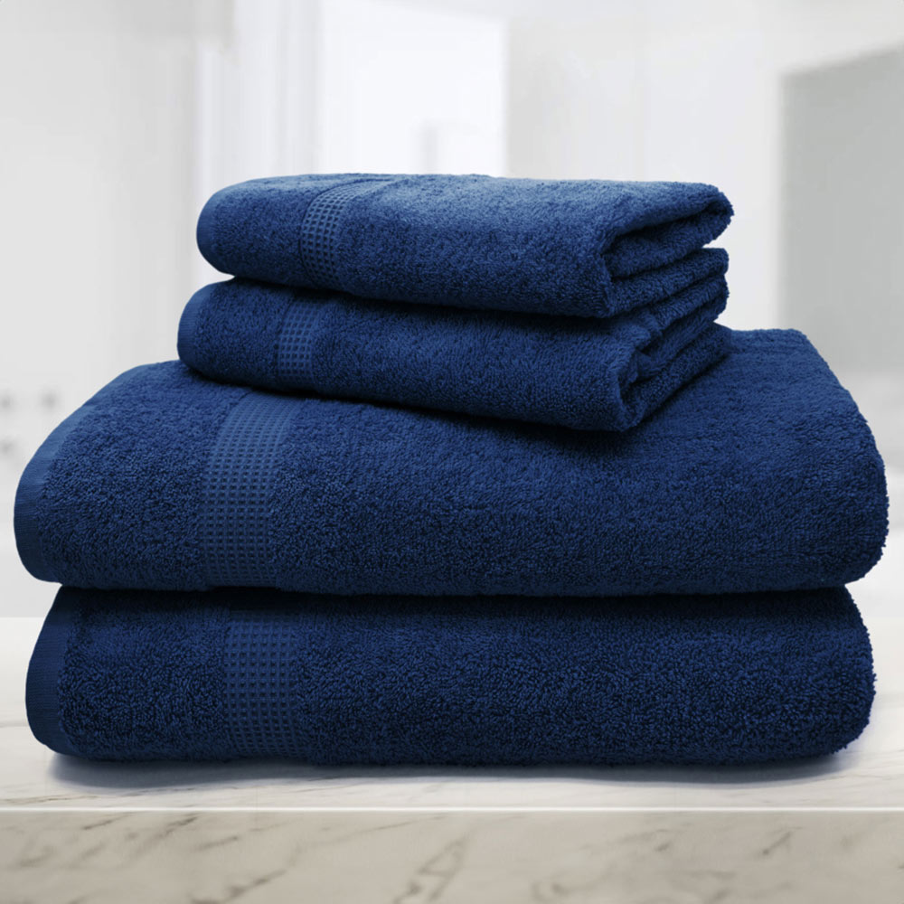 Mayfair Egyptian Cotton Navy Bath Towel Set of 2 Image 3