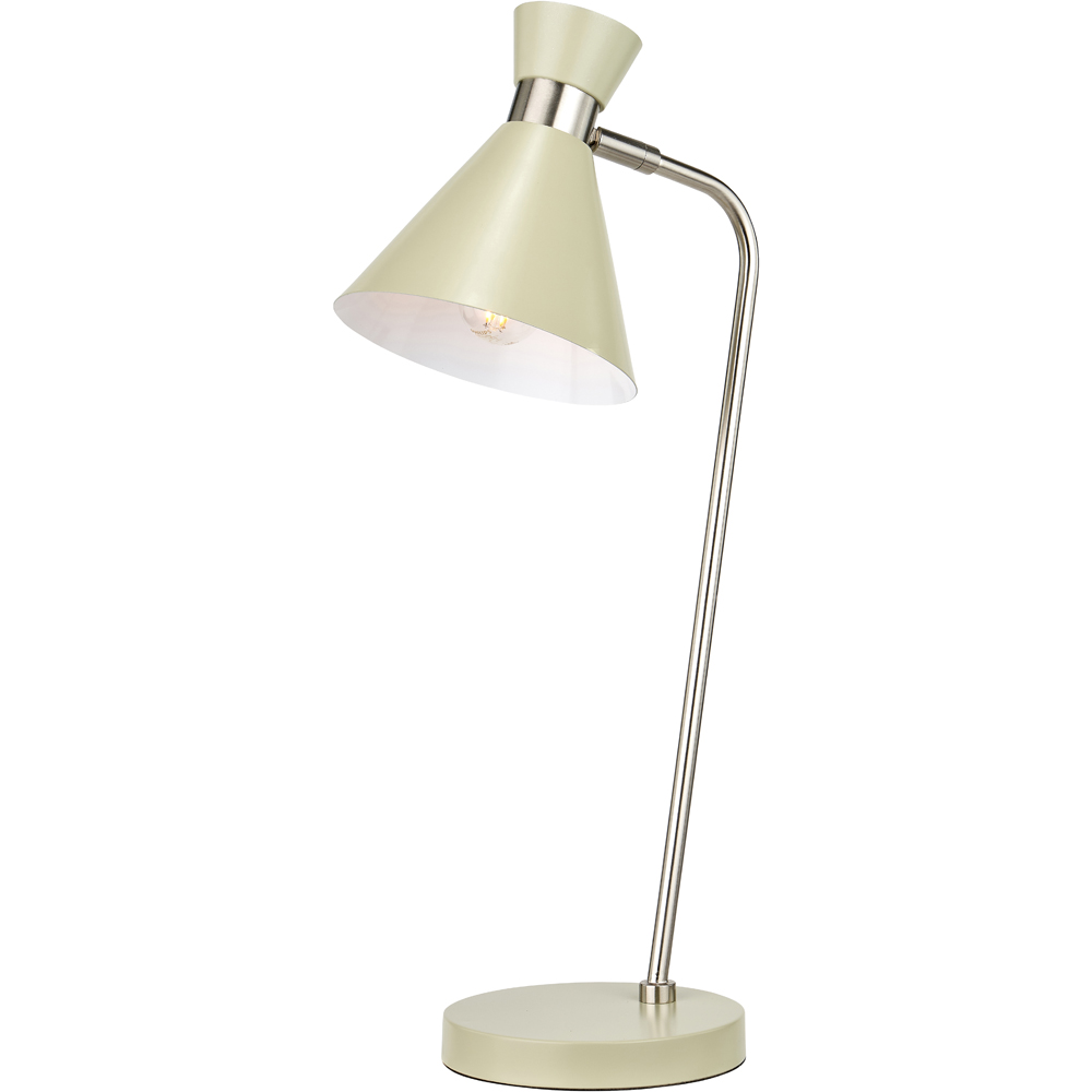 Pacific Lifestyle Benedict Sage Green and Brushed Silver Metal Table Lamp Image 1
