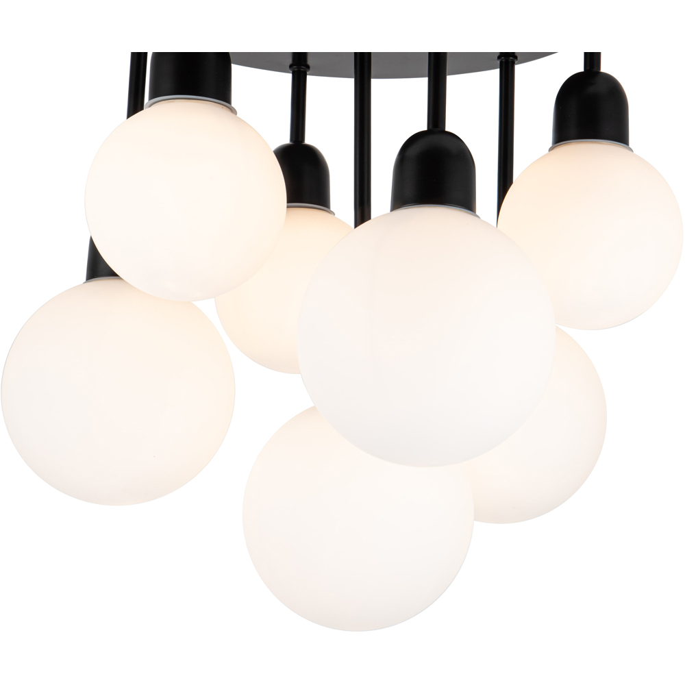Cosylyte 7 Light Matt Black Opal Glass Ceiling Light Image 4