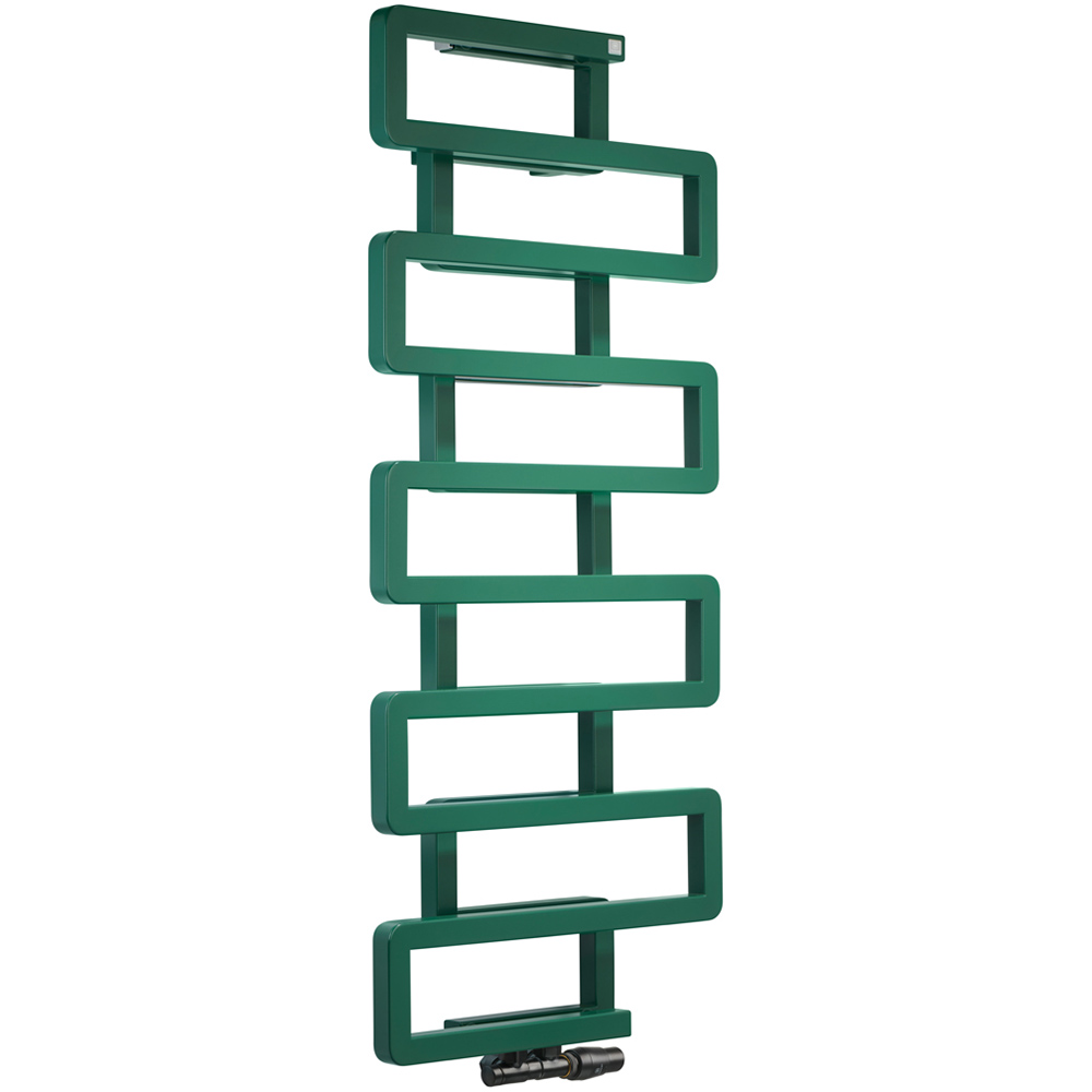 Terma Bookie Matt Green Heated Towel Rail 1155 x 500mm Image 1