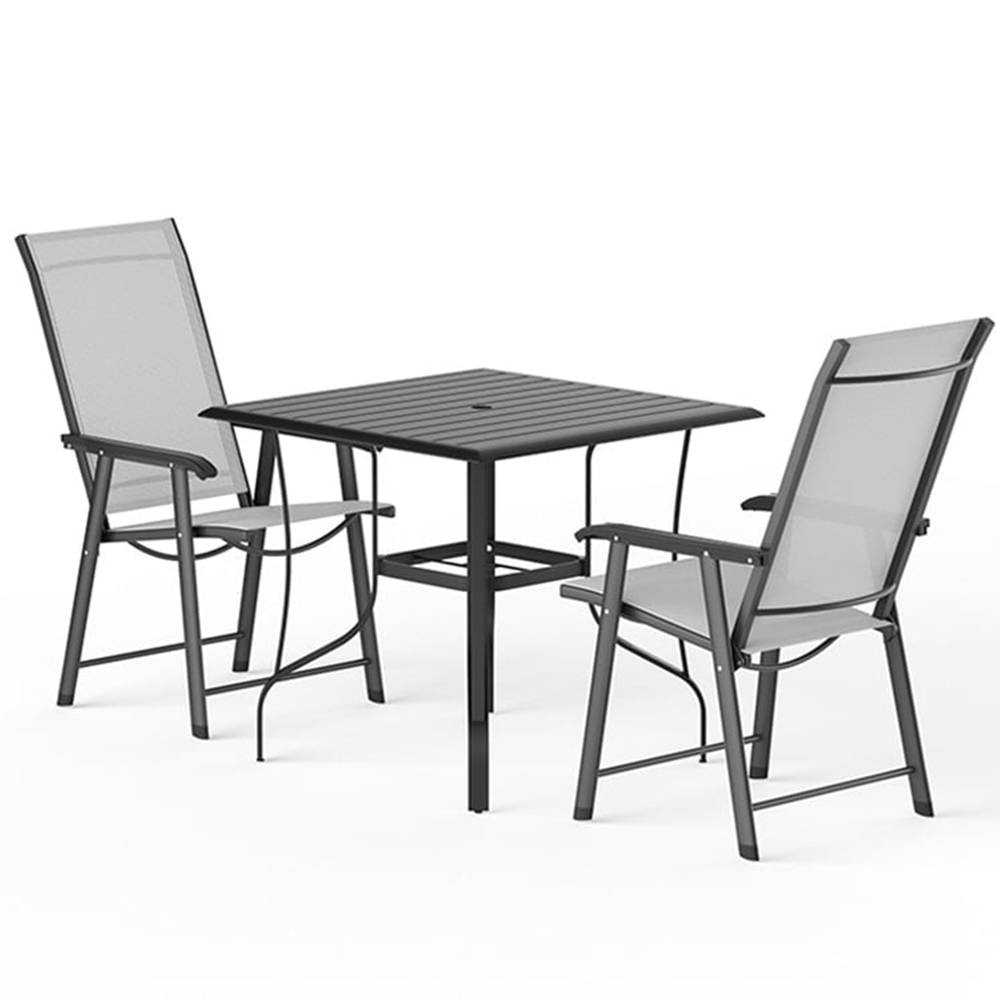 Living and Home Foldable 2 Seater Square Patio Set Image 2