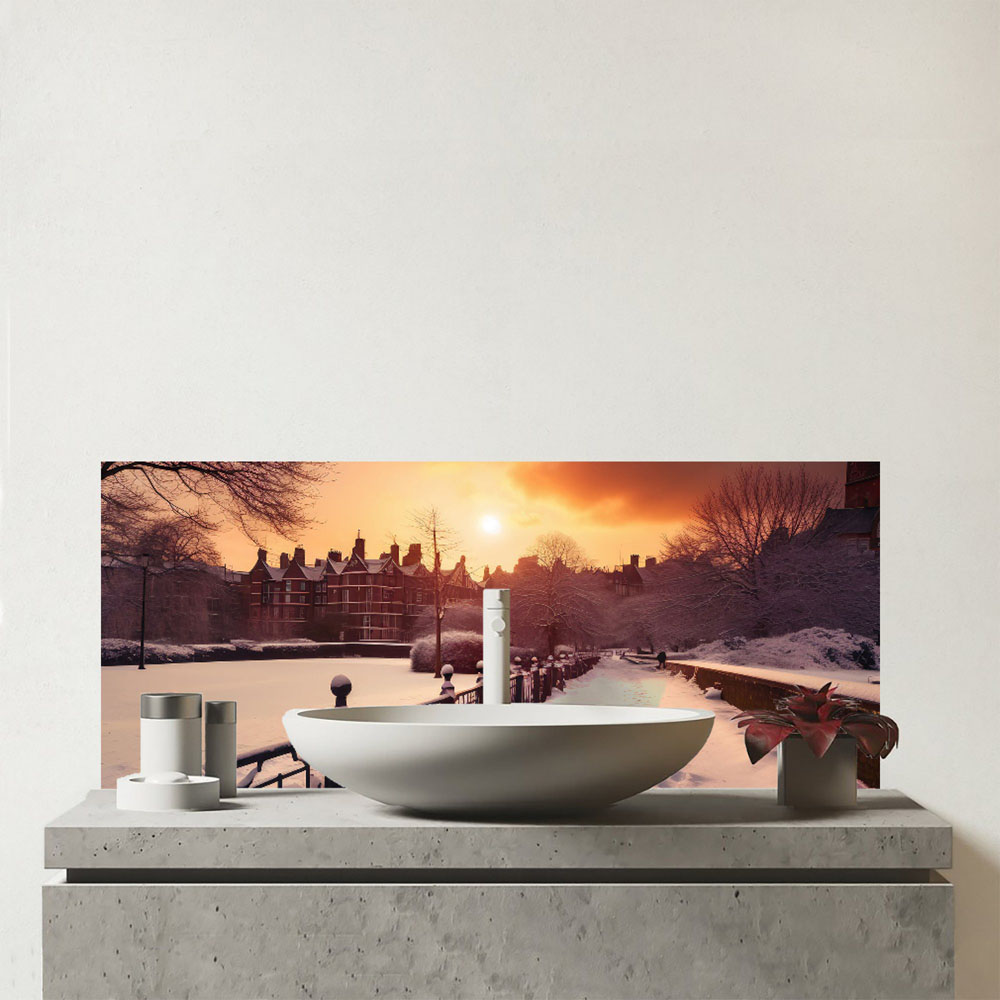 Warren Reed Designer A Snowy Walk In London Bathroom Splashback 25 x 60cm Image 1