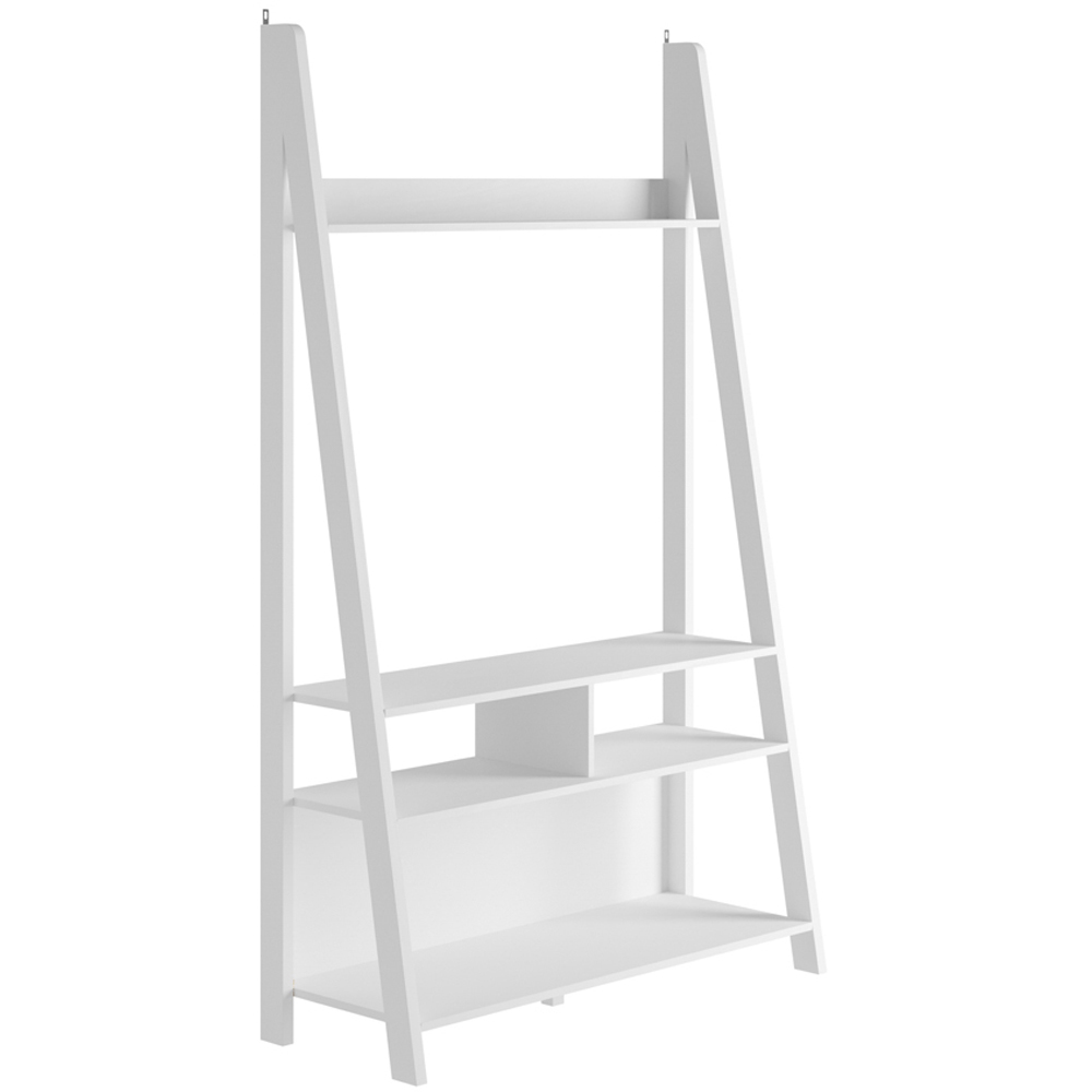 Tiva 5 Shelf White Ladder TV Unit Image 2