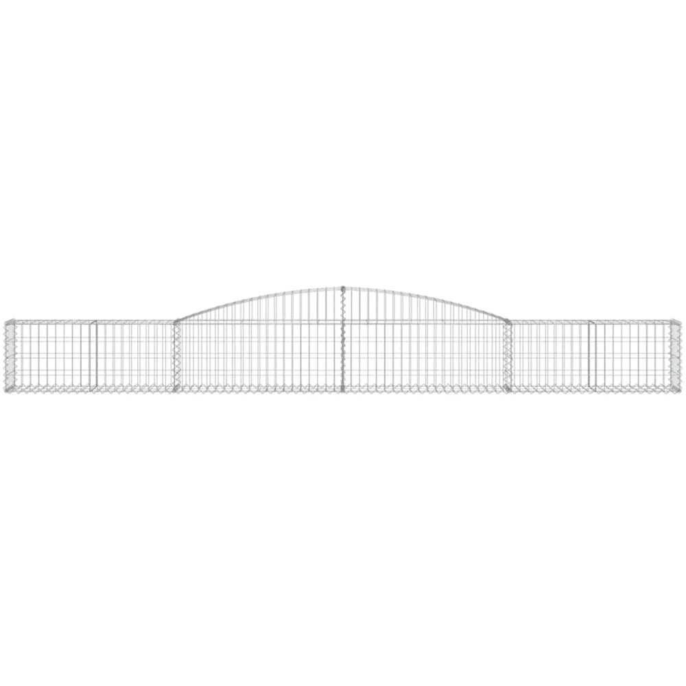 vidaXL Silver Galvanised Iron Arched Gabion Basket 400 x 30 x 40/60cm 4 Pack Image 3