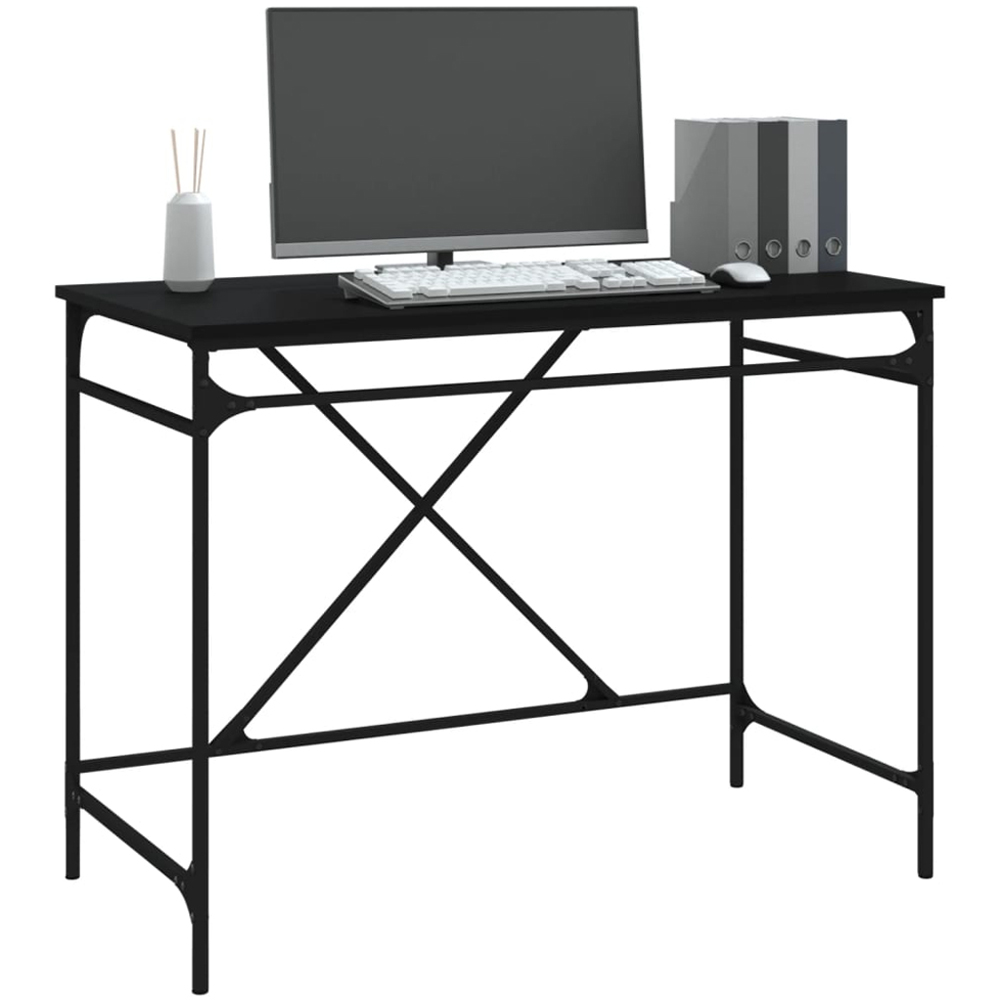 vidaXL Industrial Style Computer Desk Black Image 3