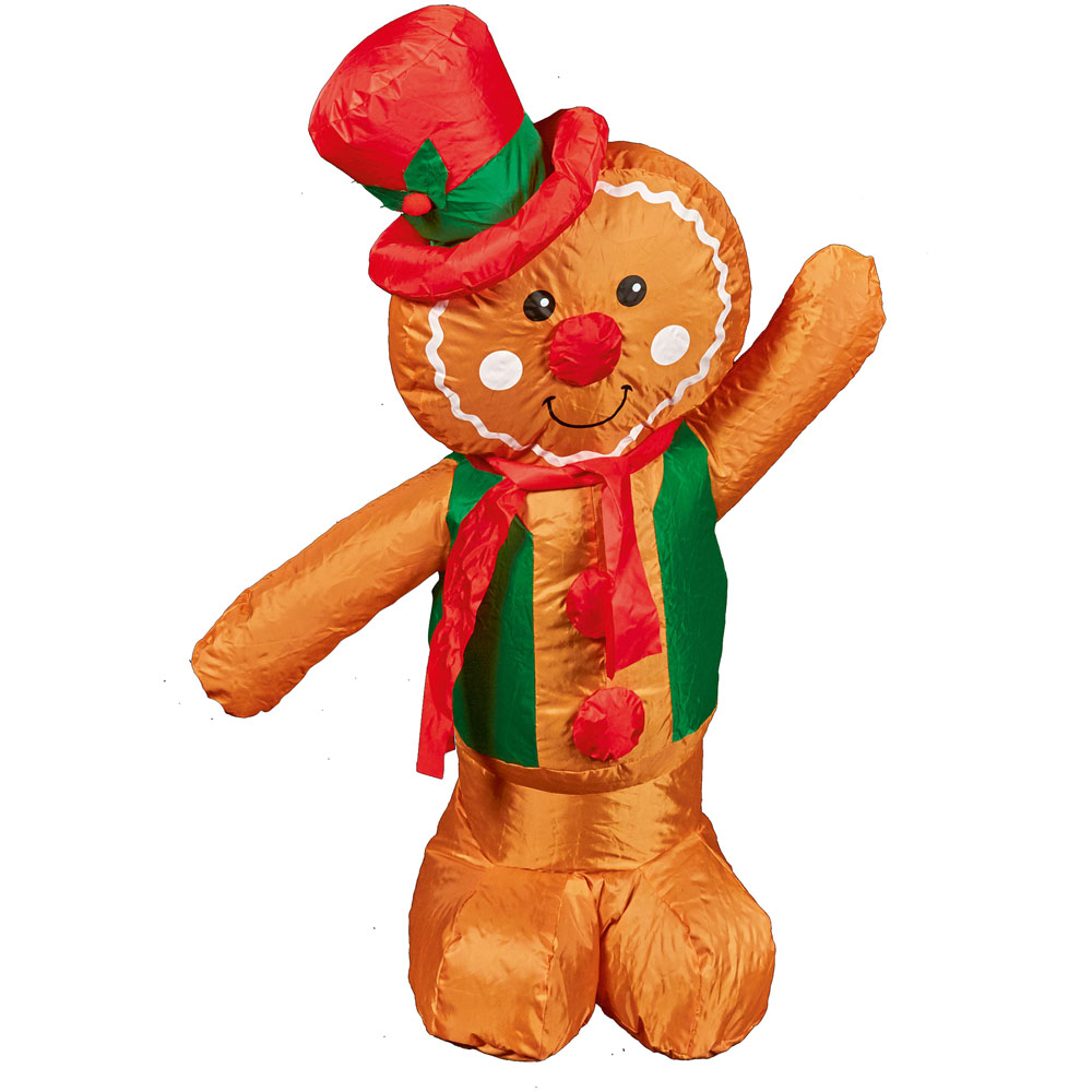 Premier Decorations 1.2m Inflatable Gingerbread Man Decoration Image 1