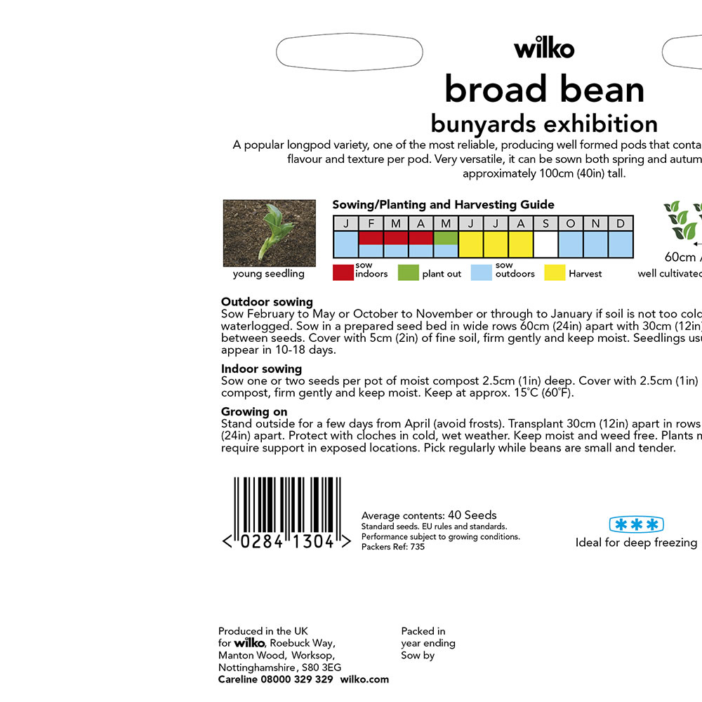 Wilko Broad Bean Bunyards Exhibition Seeds Image 3