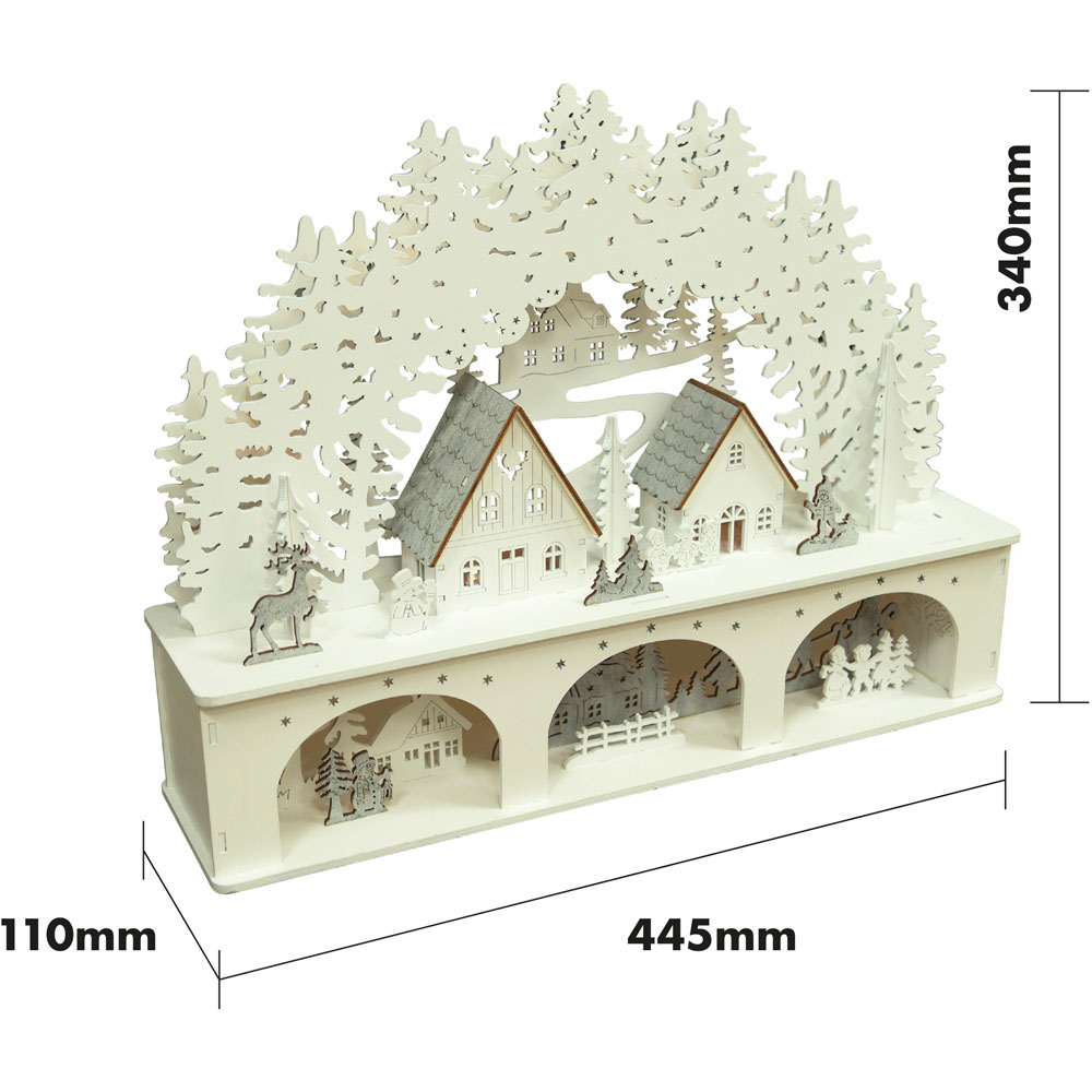 St Helens White Light Up Wooden Festive Scene Design Image 5