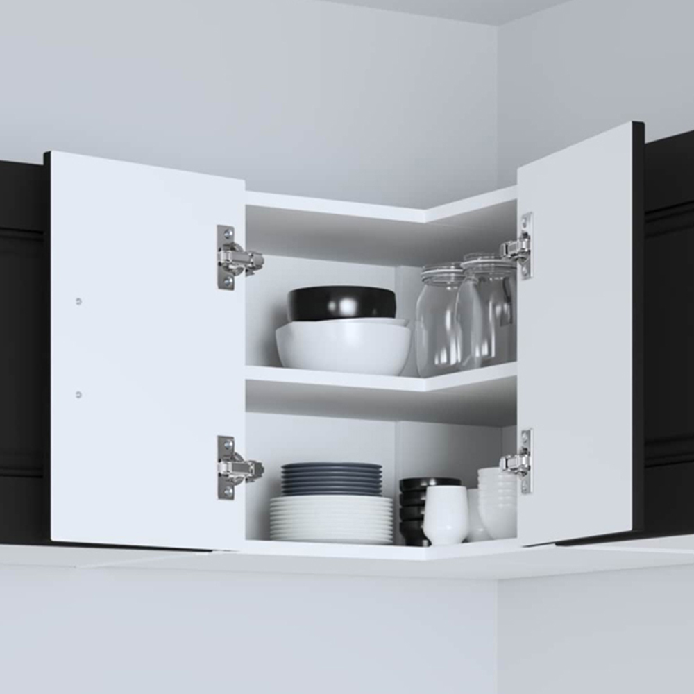 vidaXL Kalmar 2 Door Black Wall Kitchen Cabinet Image 1