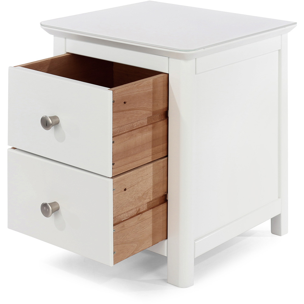 Nairn 2 Drawer White Bedside Table Image 5