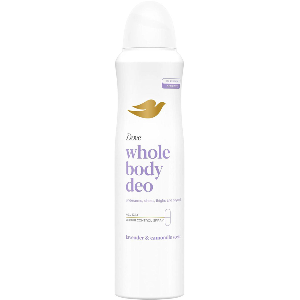Dove Whole Body Lavender and Camomile Odour Protection Deodorant Spray 150ml 6 Pack Image 2