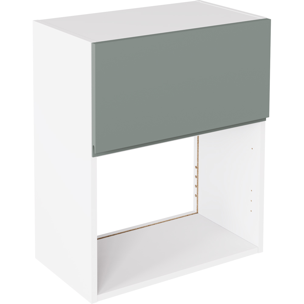Kitchen Kit J-Pull Sage Green Microwave Wall Unit 600mm Image 1