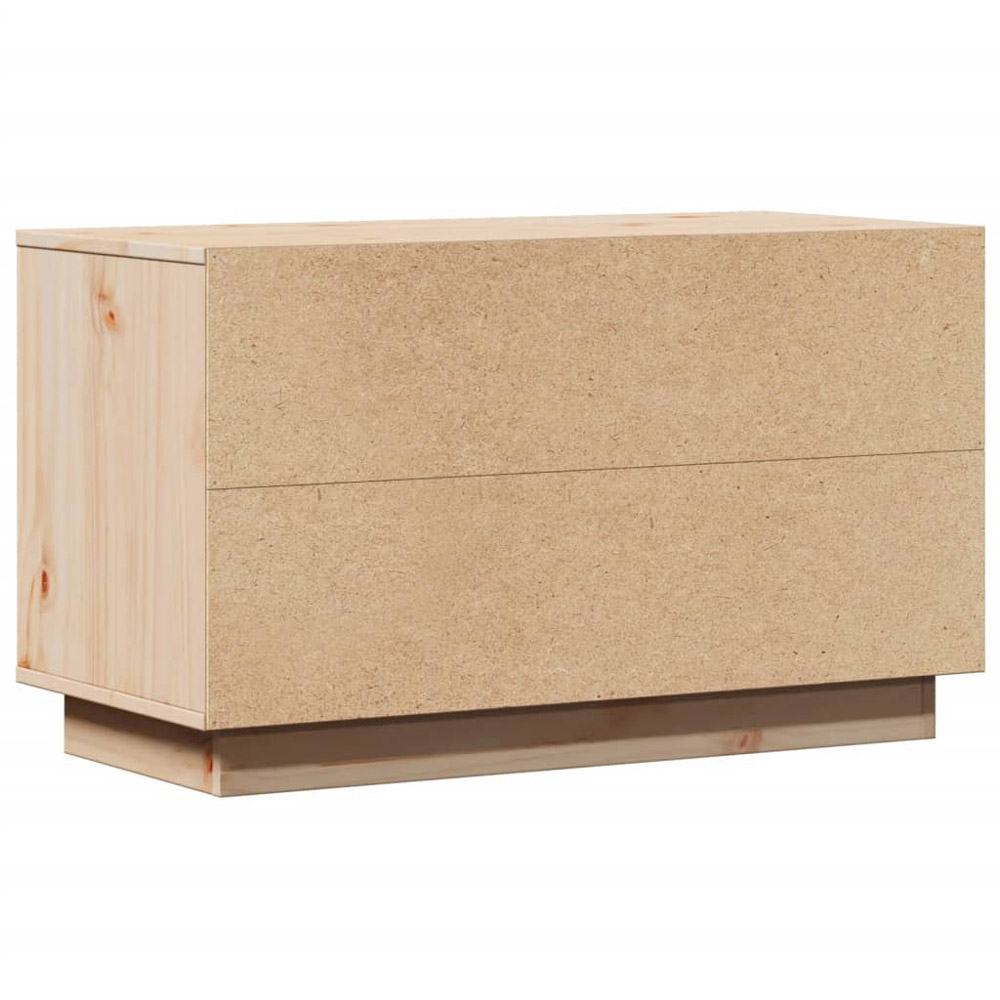 vidaXL Single Door Single Open Self Natural Solid Wood Pine TV Cabinet Image 7