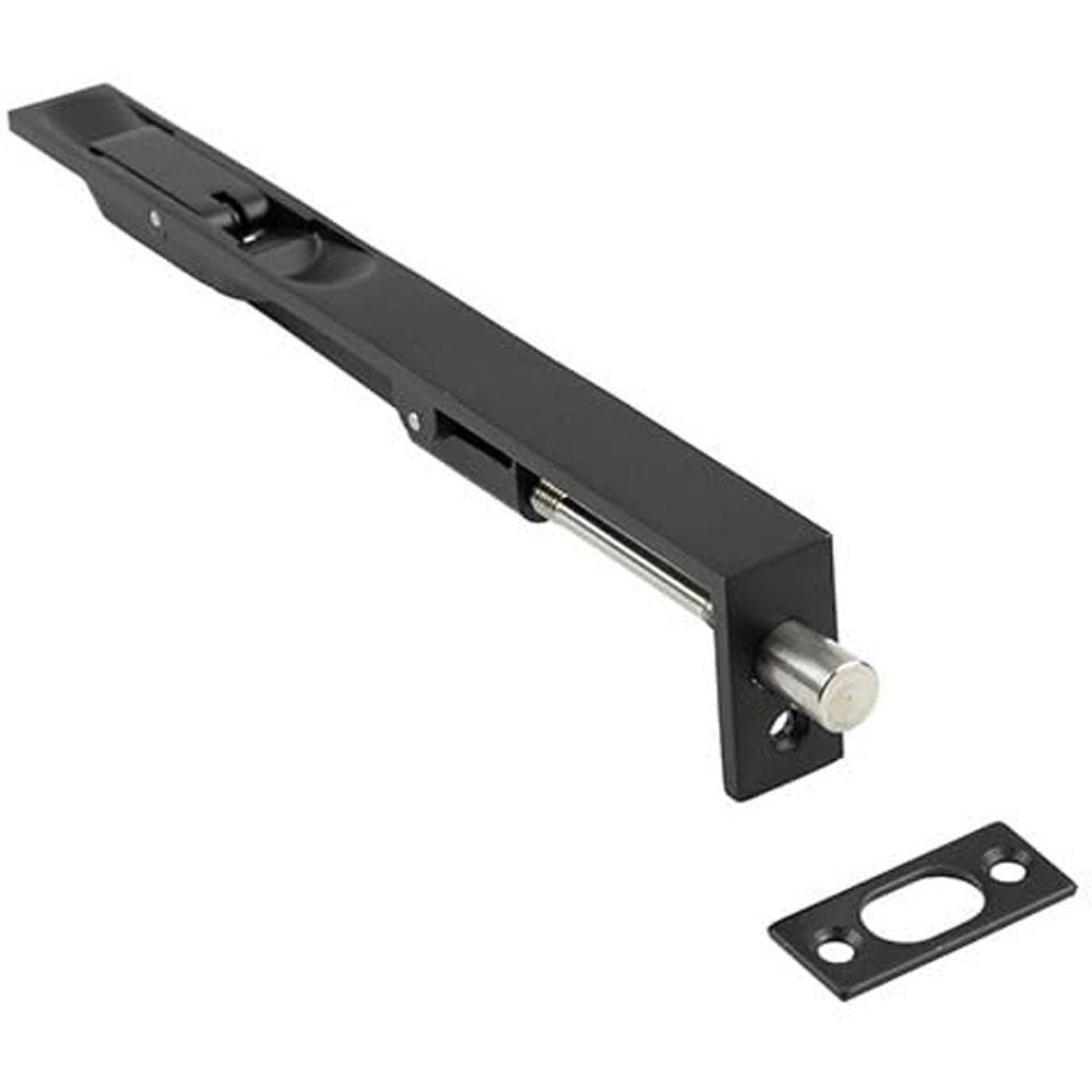 Golden Grace Matt Black Flush Door Bolt 150mm 2 Pack Image 2