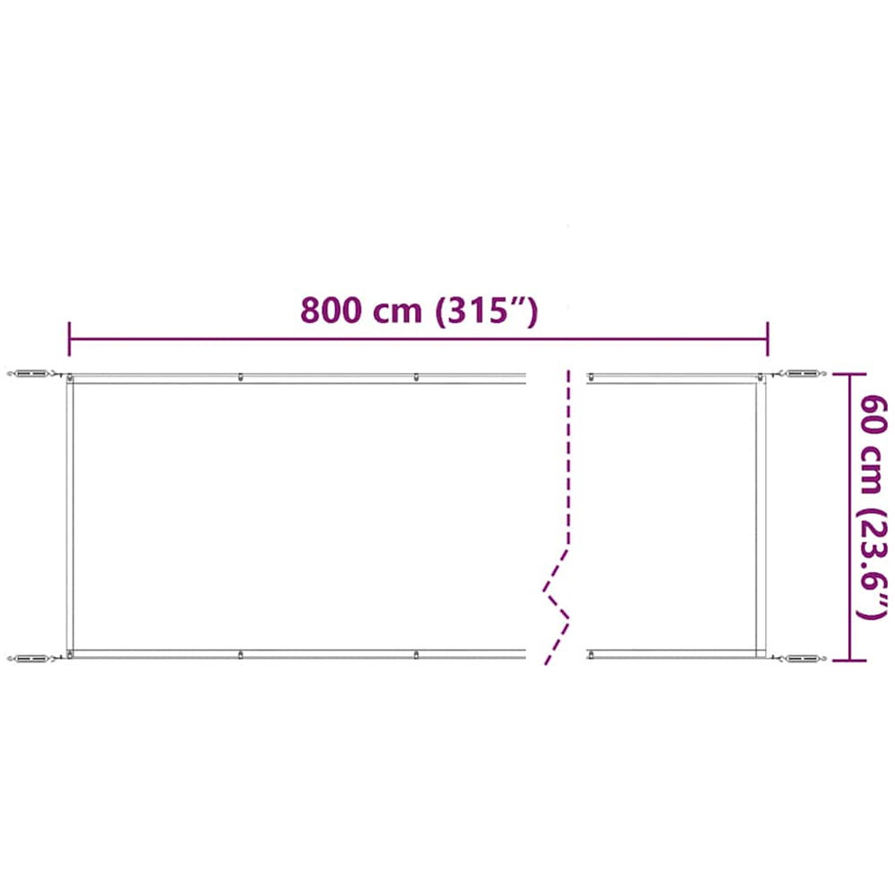 vidaXL White Oxford Fabric Vertical Awning 60cm x 8m Image 6