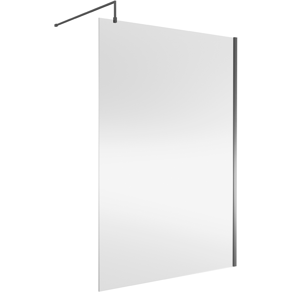 nuie Brushed Pewter Wetroom Screen 1850 x 1400mm Image 1