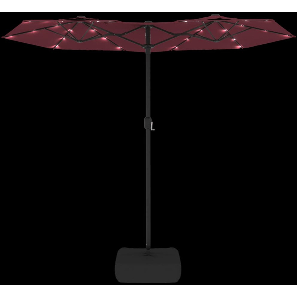vidaXL Red Double Head LED Garden Parasol 3m Image 6