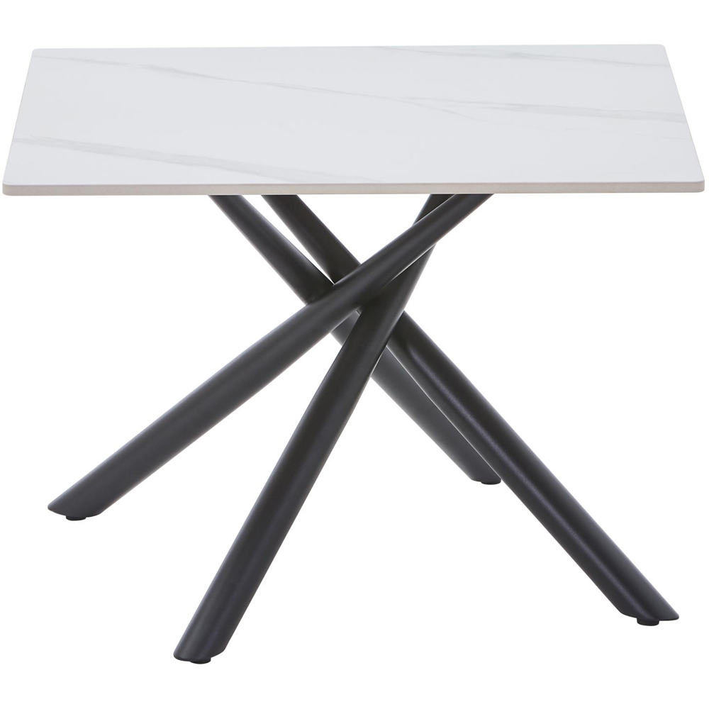 wilko Arlo White Wood Grain Ceramic End Table Image 3