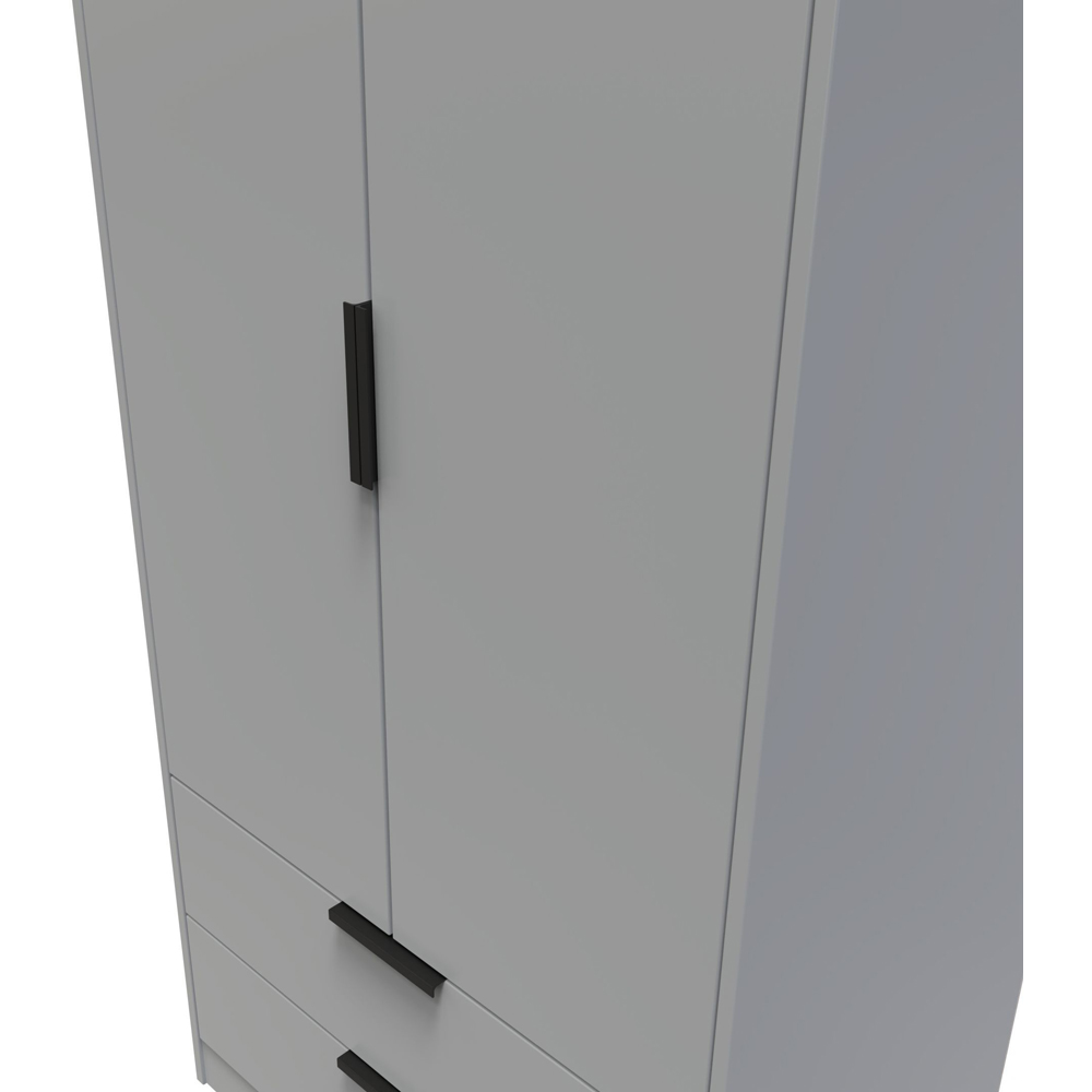 Crowndale Diego 2 Door 2 Drawer Dusk Grey Tall Wardrobe Ready Assembled Image 4