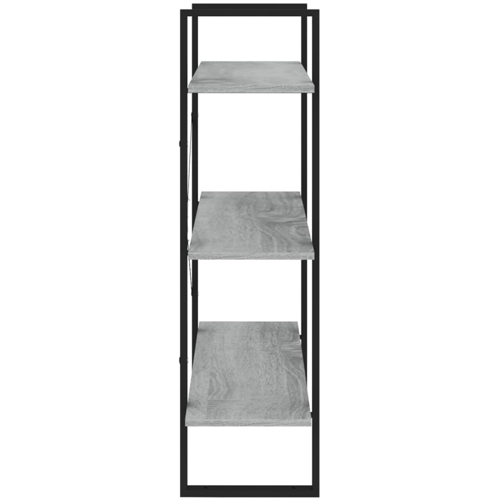 vidaXL 3 Shelf Grey Sonoma Oak Bookcase Image 5