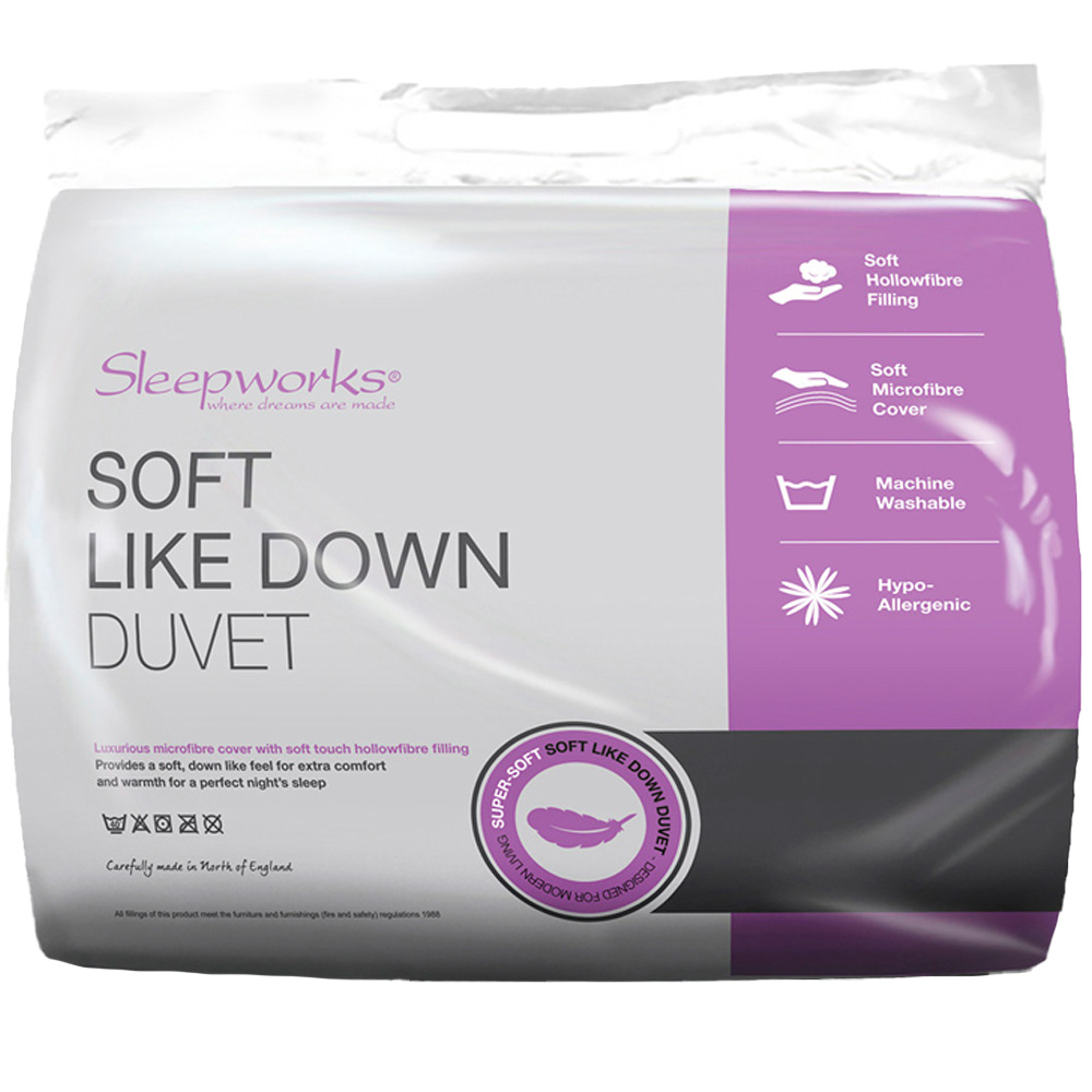Sleepworks Double White Soft Like Down Duvet 13.5 Tog Image 1