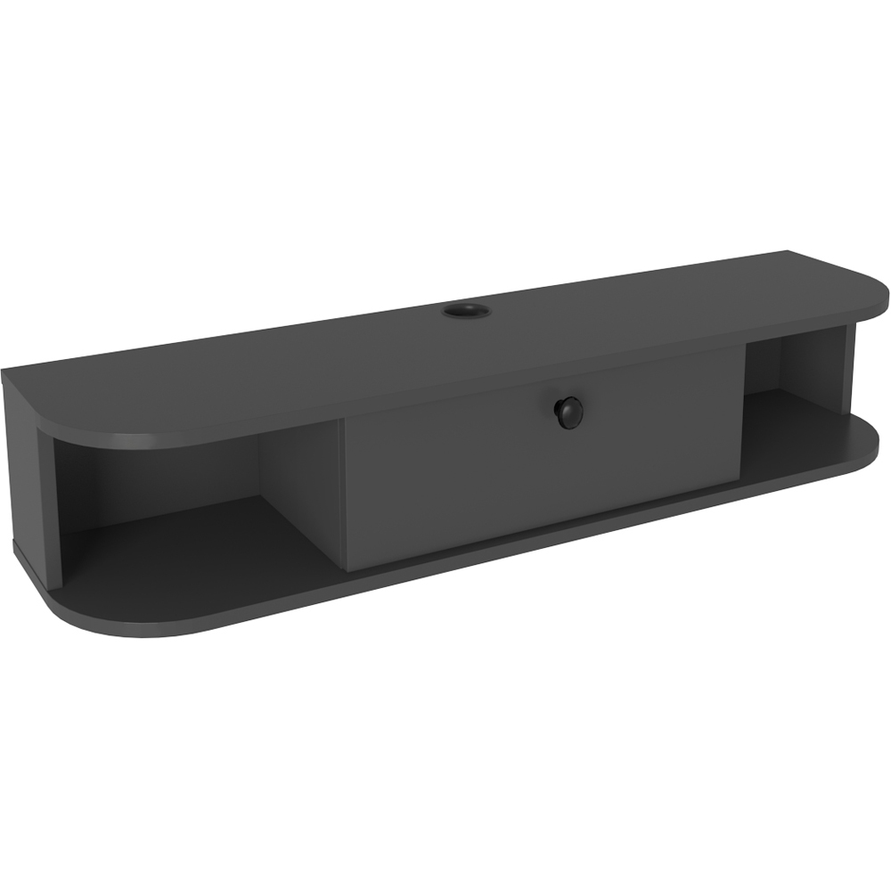 Decorotika Ibarra Single Door 2 Shelf Anthracite Wall Mounted TV Unit Image 2