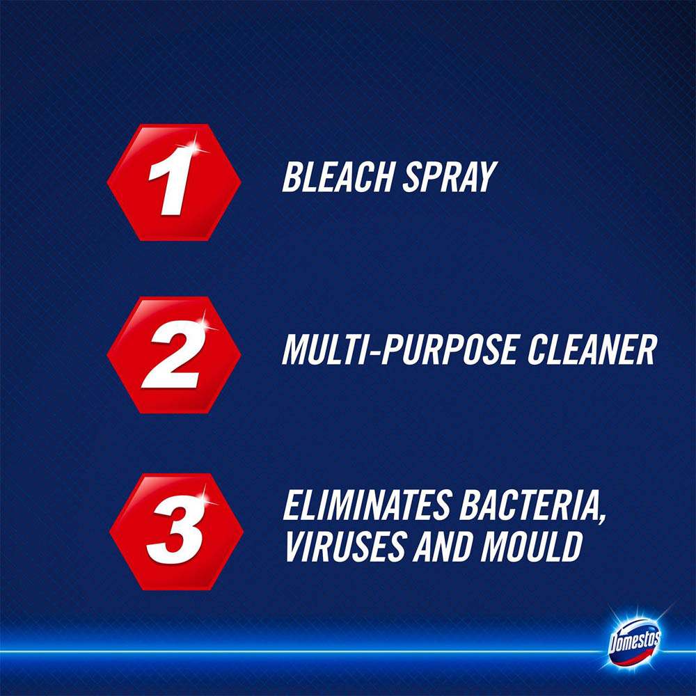 Domestos Multipurpose Bleach Surface Cleaner Disinfectant Spray 700ml 6 Pack Image 5