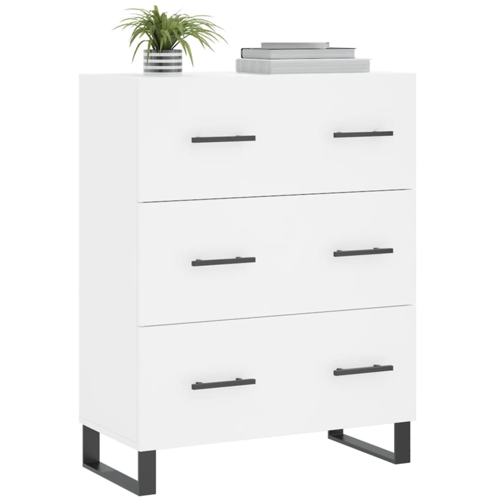 vidaXL 3 Drawer White Sideboard Image 3