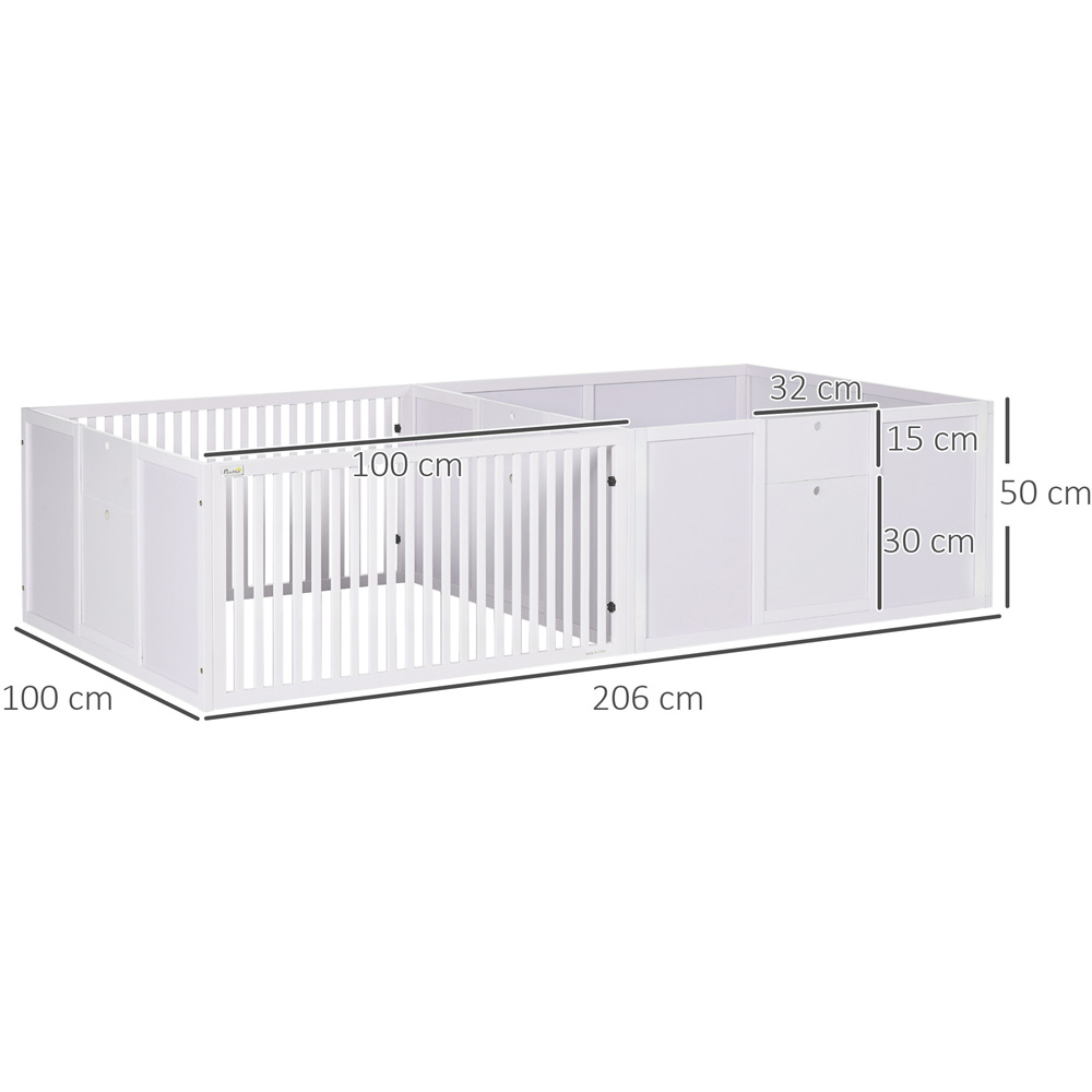 PawHut 7 Panel White Small Animal Pet Playpen Image 8