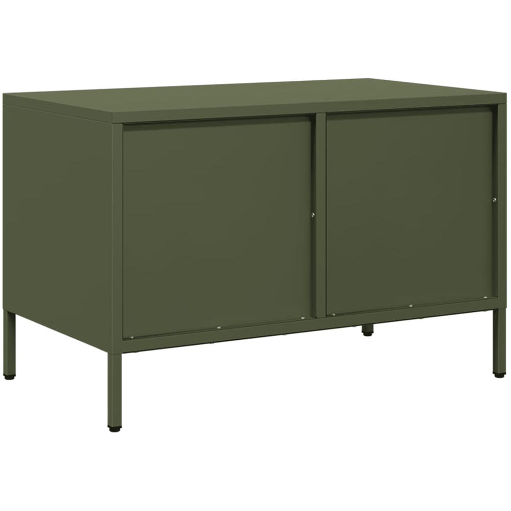vidaXL 2 Drawer Olive Green Cold-Rolled Steel TV Cabinet Image 7