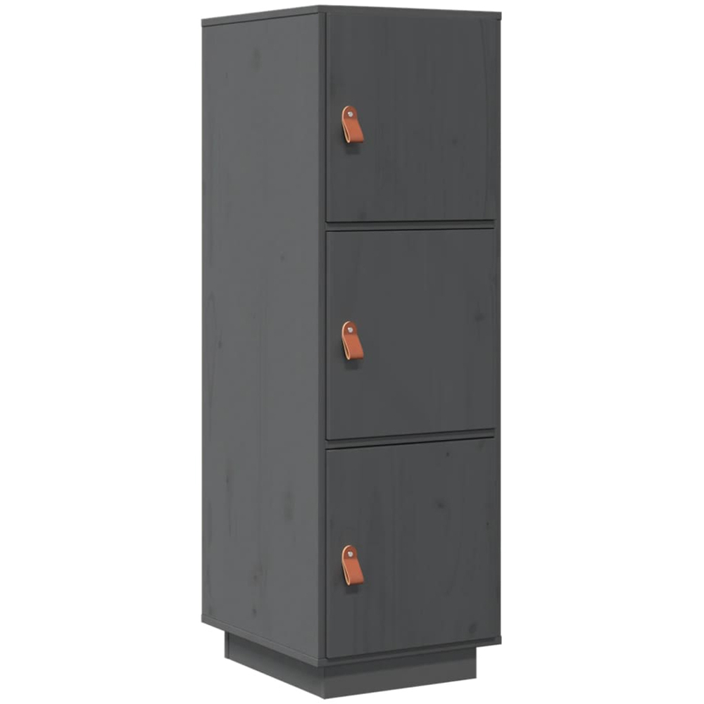 vidaXL 3 Door Grey Pine Wood Highboard Image 2