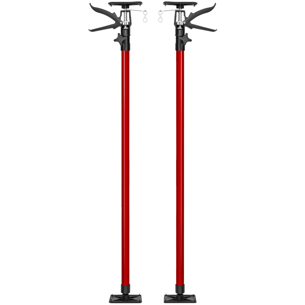 tectake Red Adjustable Ceiling Support Shore Holder Plasterboard Props 115 to 290cm 2 Pack Image 1