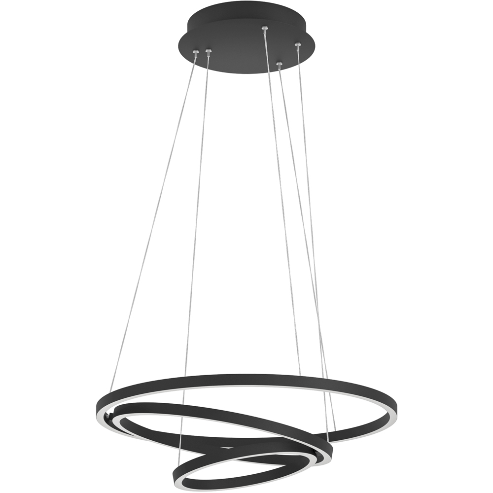 EGLO Lobinero-Z Black Ring Steel Frame LED Pendant Light Image 1